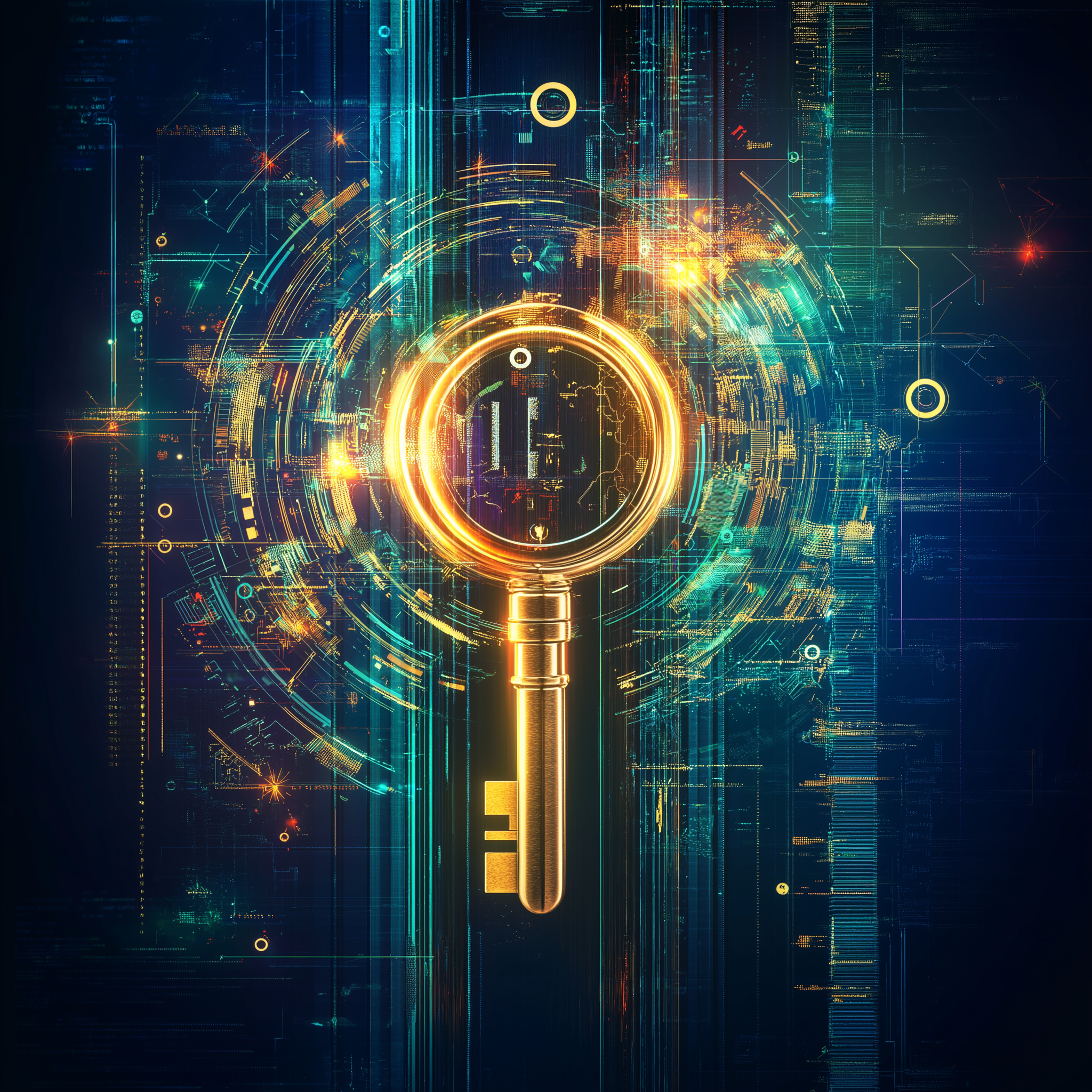 Key glowing with metric symbols around it