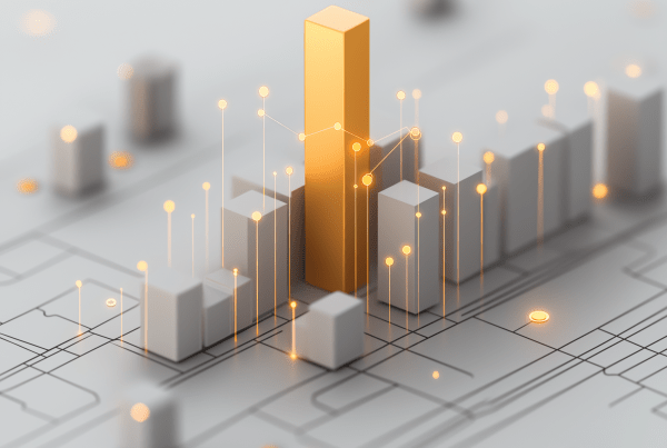 Data Visualization of a gold bar standing out amongst other grey ones